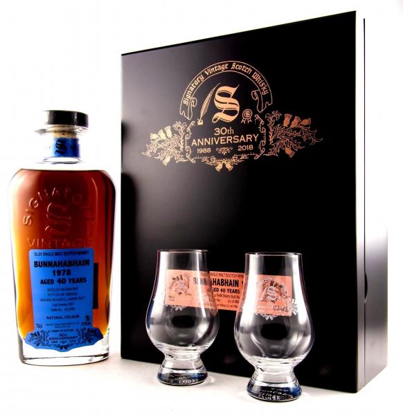 Bunnahabhain 40 Jahre 1978-2018 30th Anniversary Signatory 47,8% vol. +2 Gläser Bunnahabhain 40 Jahre 1978-2018 30th Anniversary Signatory 47,8% vol. +2 Gläser