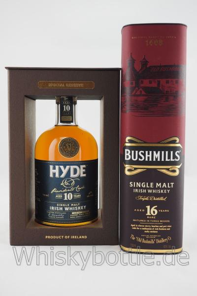 Bushmills 16 Jahre Three Wood & Hyde No.1 Presidents Cask 10 Jahre Sherry Cask finish Bushmills 16 Jahre Three Wood & Hyde No.1 Presidents Cask 10 Jahre Sherry Cask finish