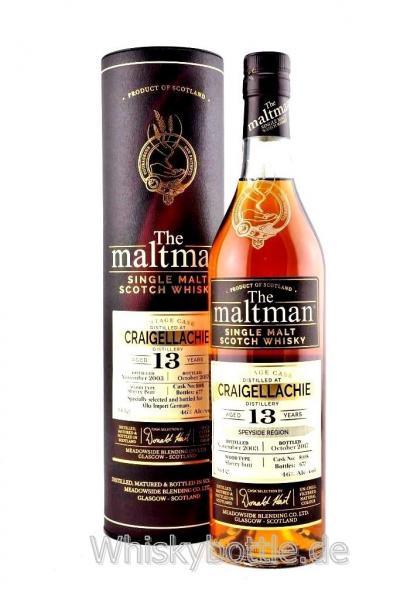 Craigellachie 13 Jahre 2003 Sherry Butt No.8008 The Maltman 46,0% vol. 0,7l Craigellachie 13 Jahre 2003 Sherry Butt No.8008 The Maltman 46,0% vol. 0,7l