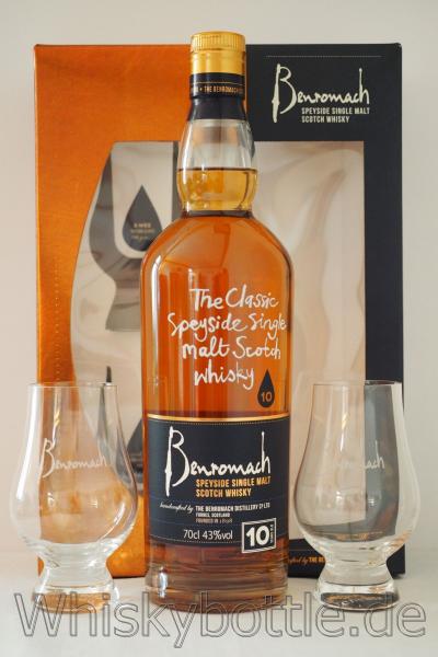 Benromach 10 Jahre 43,0% vol. 0,7l Geschenkset mit 2 The Glencairn Glass Benromach 10 Jahre 43,0% vol. 0,7l Geschenkset mit 2 The Glencairn Glass
